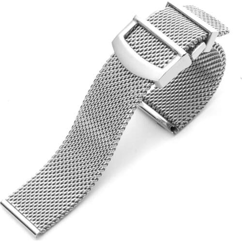 Watch Accessories Folding Clasp 20 22mm Milanese Stainless Steel Mesh Watch band Best For IWC PORTOFINO FAMILY Series Strap