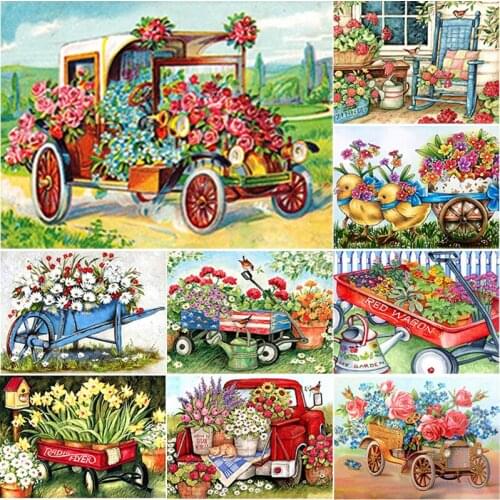 5D DIY Diamond Painting Flowerbed Diamond Embroidery Fresh Flowers Cross Stitch Full Square Round Drill Crafts Gift Home Decor