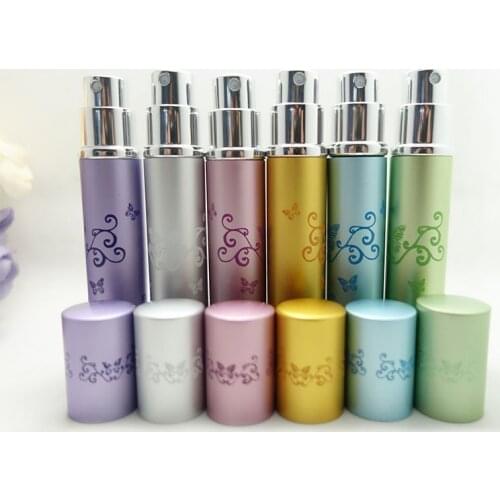 Free Shipping 20pcs/lot 8ml Aluminum Atomizer Travell Perfume Bottle In Refillable Bottle Mini Glass Spray Perfume Bottles Vials