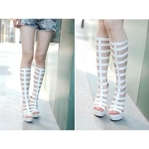 Fashion cut-out 15 cm high heels, buckle school and party summer shoes