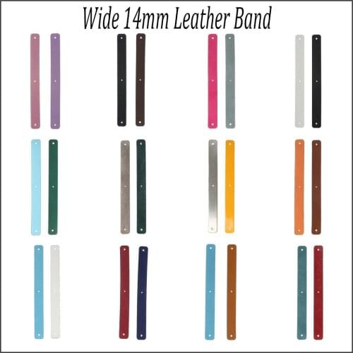 Cremo 14mm Pu Leather Reversible Stainless Steel Bracelet Cuff Bangle Handmade Accessories Fashion Women Decor Jewelry