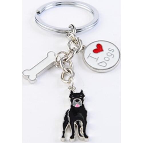 Cane Corso dog key chains for men women silver color metal alloy dog pendant bag charm car keychain key ring holder trinket