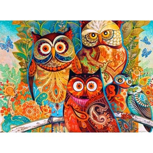 Rose owl The wooden puzzle 1000 pieces ersion jigsaw puzzle white card adult childrens educational toys
