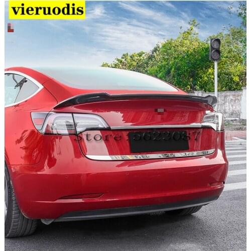 For Tesla Model 3 2017 2018 2019 Car Styling ABS Plastic Unpainted Color Rear Trunk Wing Boot Lip Roof Spoiler Decoration