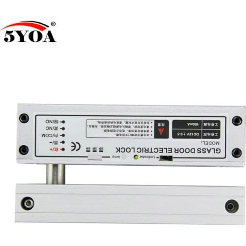 5YOA Security Electric Drop Bolt Lock for Fully Frame Less Glass Door Electronic Door Lock Access Control System Kit Security