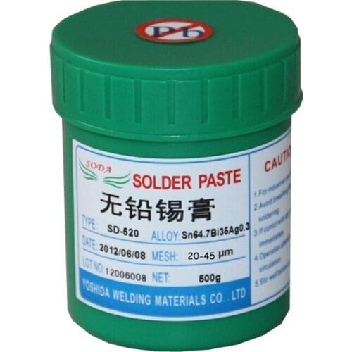 HOT Sale! SD-520 middle 172 Celsius temperature SMT Lead-free SMT Solder Paste 500g Sn64.7Bi35Ag0.3