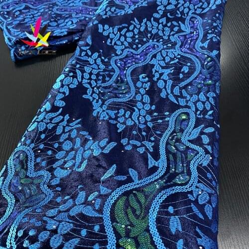 Emerald Green Velvet Nigerian Lace Sequins French African Nigerian Latest Design High Quality Tulle 2020 For Wedding Dress