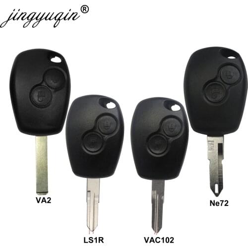 Jingyuqin 10pcs 2 Button Remote Car Key Fob Shell Case for Renault Megane Modus Clio Logan Sandero Duster Nissan VAC102 Ne72 VA2