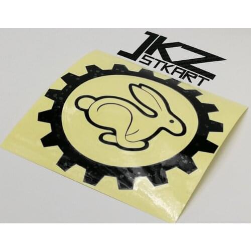 JKZ STKART Vinyl Die Cut Car Sticker Decals Rabbit in Gear 12 x 12 cm for Motor Bike Laptop Helmet Decorated Stickers