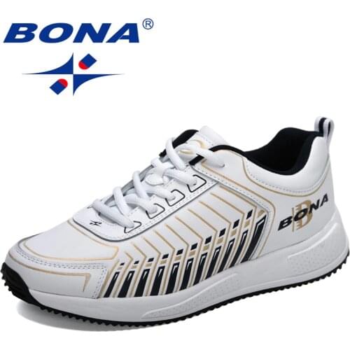 BONA 2021 New Designers Casual Shoe Men Fashion Platform Height Increasing Sneakers Man Simple Style Leisure Footwear Mansculino
