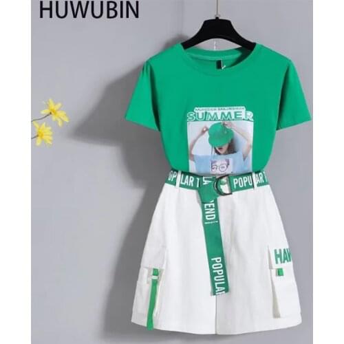 Summer 2021 New Style Chic Small Temperament Foreign Style Reduced Age Girl Round Neck Fashion Shorts T-Shirt Two Piece Set