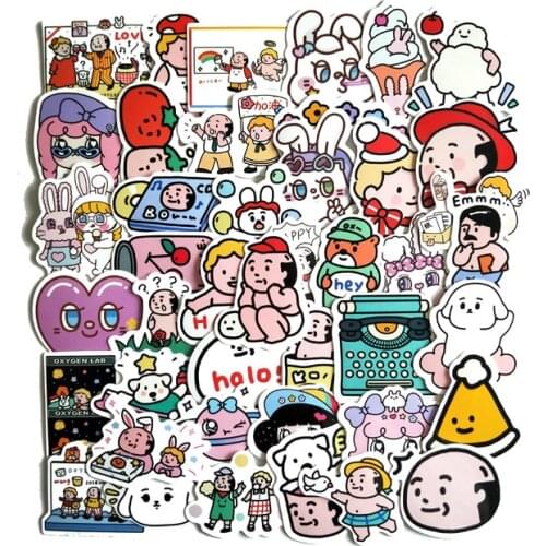 Mini 2-3CM 43Pcs Hand Account Cute Cartoon Laboratory Stickers Waterproof Laptop Motorcycle Luggage Fridge Phone Sticker