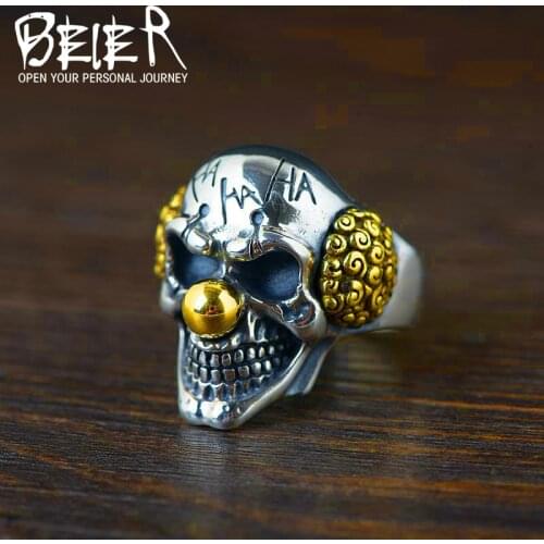 BEIER the Joker face design ring stainless steel funny clowns man punk jewelry as gift for friend Dropshipping BR8-642