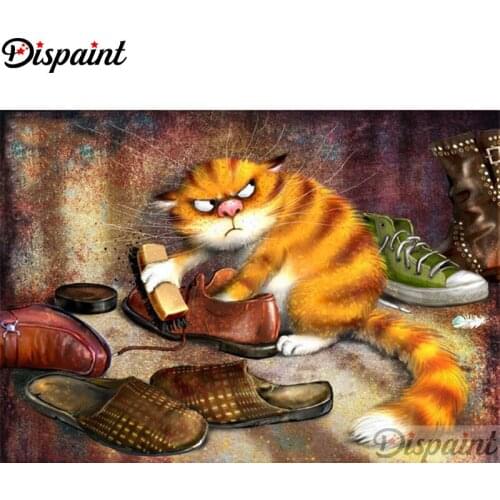 Dispaint Full Square/Round Drill 5D DIY Diamond Painting "Cartoon cat scenery" Embroidery Cross Stitch 5D Home Decor A11230