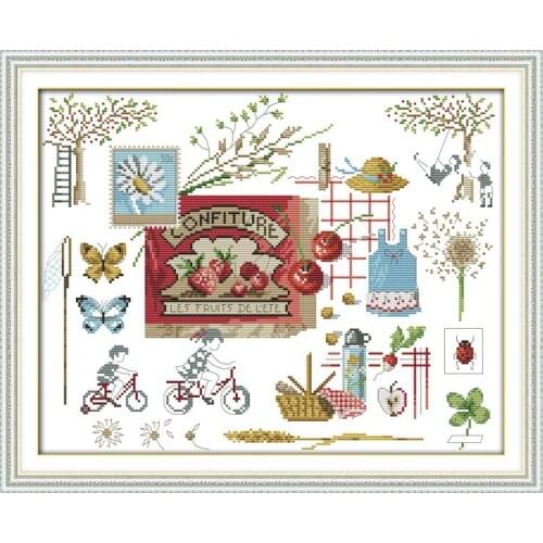 Grow strawberries cross stitch kit cartoon 14ct 11ct count print canvas stitching embroidery DIY handmade needlework