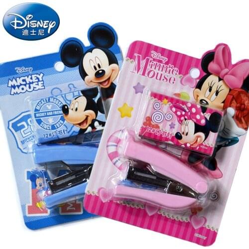 Disney Mickey Cartoon Cute Stapler Set with Staples Desktop Stationery Set Multifunctional Stapler Office School Supplies Gift