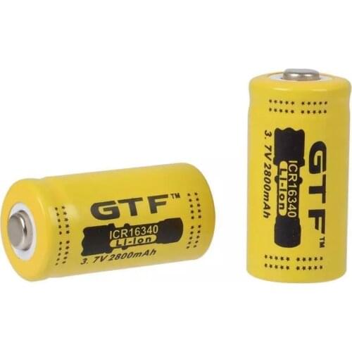 New 16340 Battery 3.7v 2800mAh Rechargeable Lithium Batteries CR123A 3.7v CR16340 Cells for Laser Pen LED Flashlight Headlamp