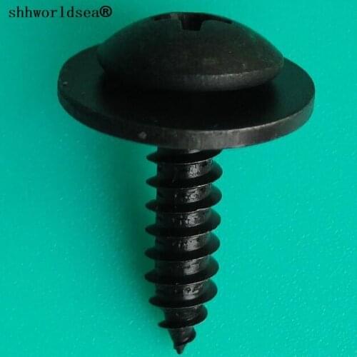 Shhworldsea auto metal clip fastener zinc color round head tapping screw for audi for vw