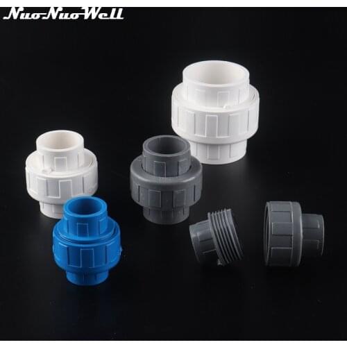 1pc PVC 20mm 25mm 32mm 40mm Pipe Union Connector for Garden Irrigation Water Tank Joint Water Pipe Straight Connector
