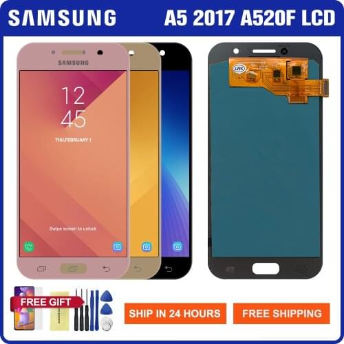 Super AMOLED Screen For Samsung Galaxy A5 2017 A520 LCD Display Touch Screen Digitizer Assembly For Samsung A520 A520F