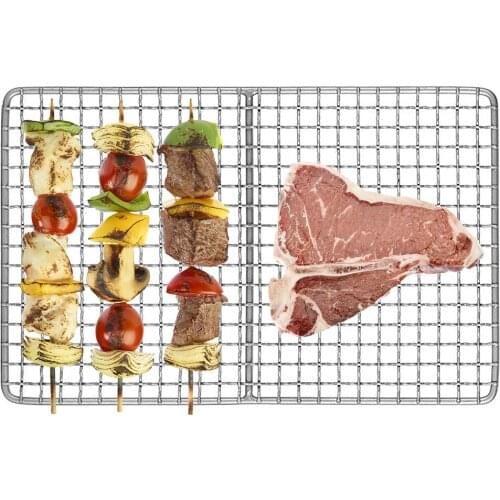 Titanium Grill Plate Ultralight Barbecue Rack BBQ Wire Mesh Baking Roasting Cooling Net Plate for Outdoor Camping