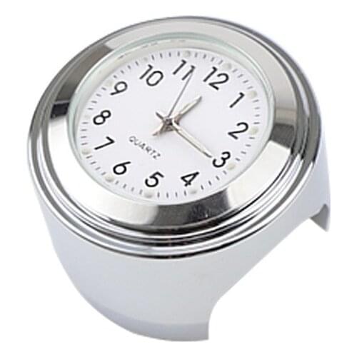 Universal 7/8‘ Motorcycle Chrome Motorcycle Bike Handlebar Mount Chrome Motorcycle Handlebar Clock Watch Moto Black Accessori