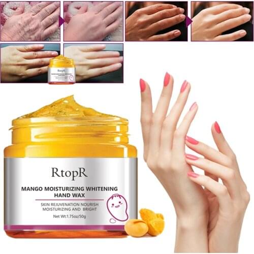 50g Mango Moisturizing Hand Wax Whitening Skin Hand Mask Repair Exfoliating Calluses Film Anti-Aging Hand Skin Cream TSLM2
