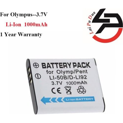 High Quality 1000mAh New Replacement Battery For Olympus LI-50B, LI 50B, LI50B for Pentax D-LI92 X70 RX18 RZ10 CX3 CX5 CX6