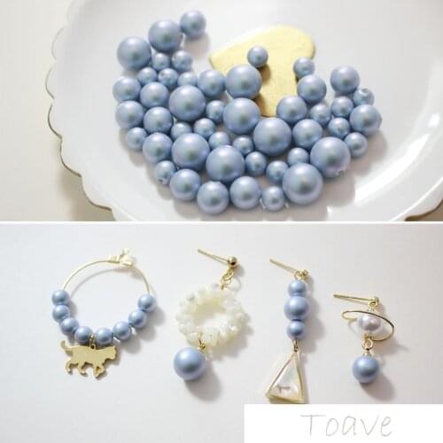 High-Grade Blue Straight Half Jane Beads 6mm8mm10mmdiy Bracelet Earrings Necklace Beads