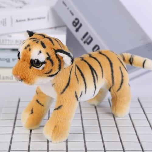 About 22cm yellow standing tiger plush toy cute tiger soft doll baby toy Christmas gift b1399