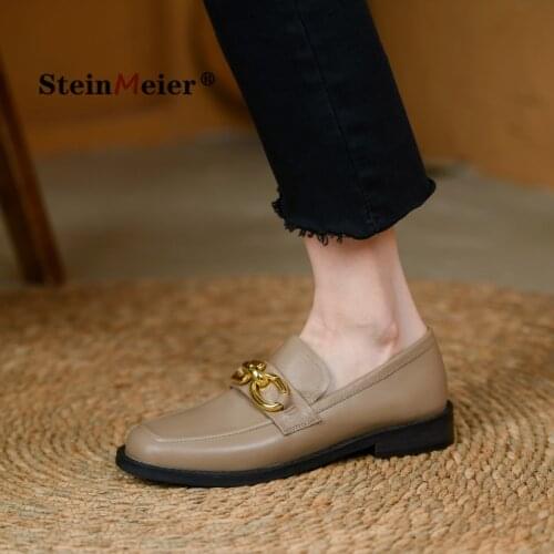 Women Flat 2021 Genuine Leather Sneakers Round Toe Slip on Oxford Loafers Flats Platform Brogues Ladies Summer Gladiator Shoes