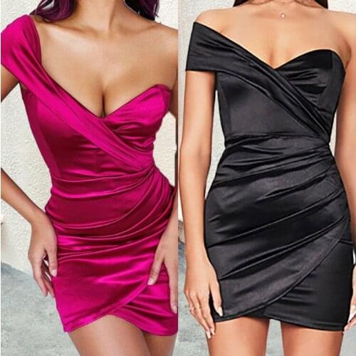 Strapless Backless Skinny Sexy Mini Dress One Shoulder Celebrity Outfits Lady Dresses Women Fashion High Street Vestido De Mujer