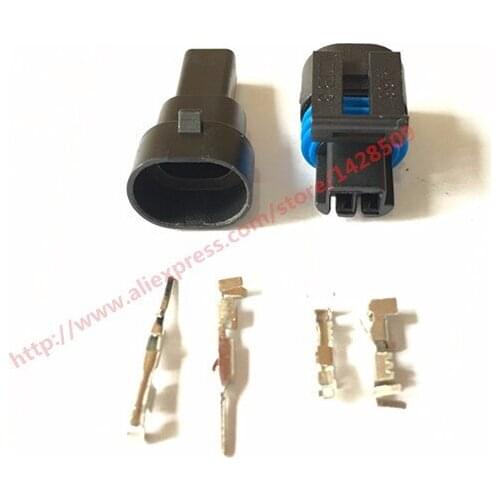 10 Set Delphi GM 2 Pin Female And Male Auto Sensor Connector Automotive Plug Socket 12162195 12162193