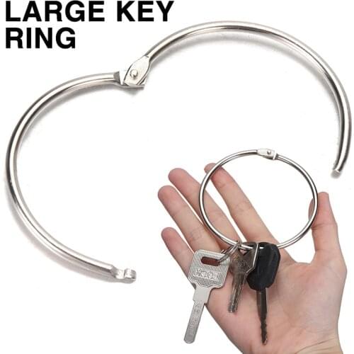 1Pcs Keyring Keychain Extra Large Hinged Keyring Split Ring Key Ring Keyfob 76mm Diameter Home DIY Jewelry Accessories
