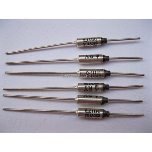 100 Pcs Per Lot Microtemp Thermal Fuse 117C Cut-off 10A 250V HOT Sale HIGH Quality