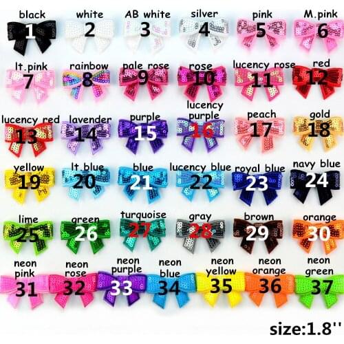 120pc Wholesale 4.5CM Sequin Hair Bow Sequin Bows,Applique hair Bow Without Clip for DIY Headband Hair Accessories 37 Colors