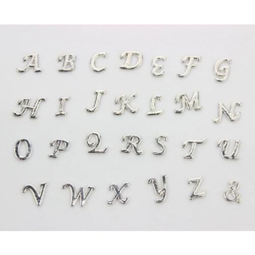 130pcs Initial Letter Floating Charms Assorted Alphabet A-Z Charms fit Floating Locket Pendant Drop Shipping
