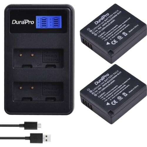 2pc DMW-BLG10 DMW BLG10E DMW-BLE9 Camera Battery + LCD Dual Charger for Panasonic LUMIX GF5 GF6 GX7 LX100 GX80 GX85 GX7 Mark II