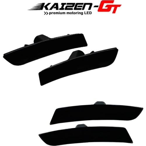 4pcs Smoked Lens Car Front & Rear Side Marker Light Shell Housings Kit For 2016-2018 6th Gen Chevy Camaro, No Bulb No Socket