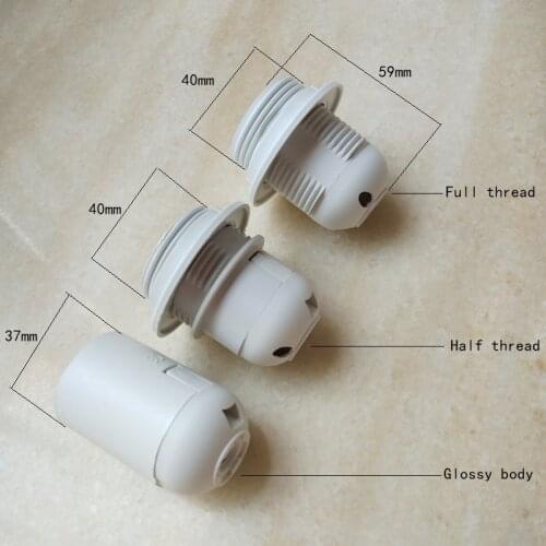 4pieces/lot E27 CE black/white plastic clamping type lamp holder socket with M10 back cover lampholder flexible 4A 110V 220V