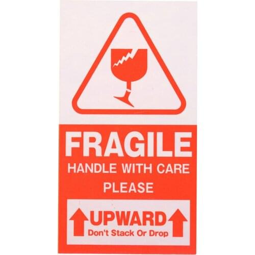 50pcs/lot 9x5cm English Fragile Warning Label Sticker Trade Express Special Goods Stickers