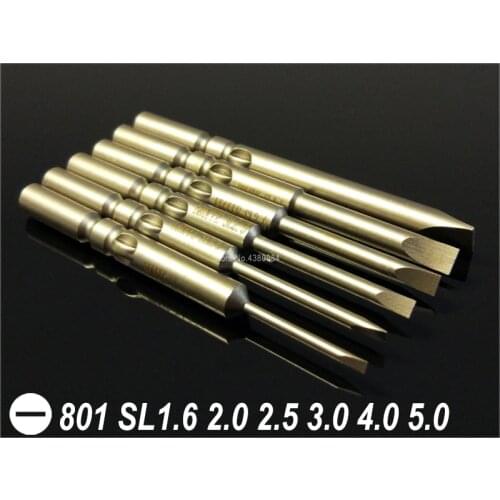 6Pcs Set 60MM Magnetic SLOTTED Screwdriver Drill Bits Dia 5mm Round Shank Electric Screw Driver S2 Power Hand Tools For 801, 4C