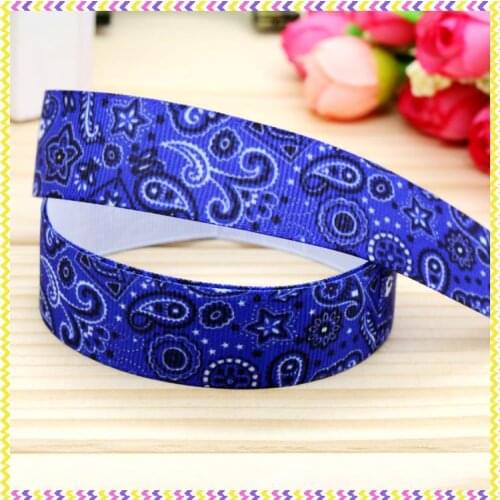 7/8'' Free shipping flower printed grosgrain ribbon hairbow headwear party decoration diy wholesale OEM 22mm P4592