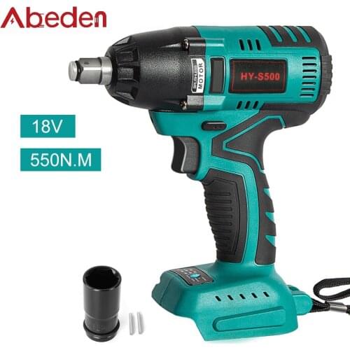 Abeden HY-S500 Rechargeable Impact Wrench Brushless for Makita 18v Battery Electric Torque Wrench Drill Cordless Power Tools