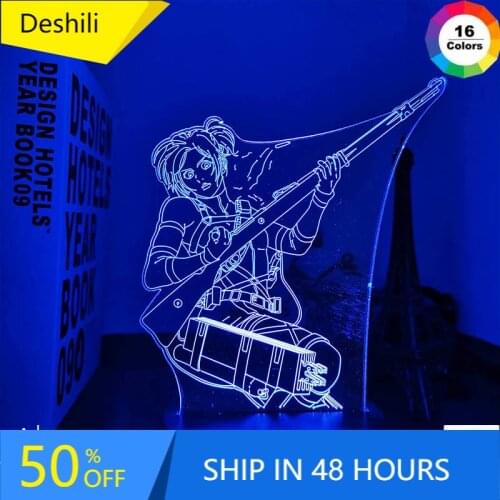 Anime Lamp Attack on Titan 4 Sasha Braus Figure for Bedroom Decor Night Light Kids Birthday Gift Shingeki No Kyojin 3d Led Light