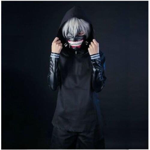 Anime Tokyo Ghouls Ken Kaneki Cosplay Costume Leather Suit/Hooded Coat Custome
