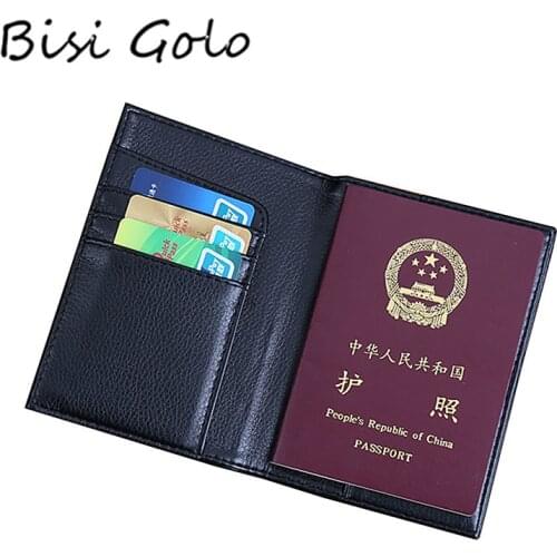 BISI GORO Fashion Passport Cover Leather Luxury Elegant Women Men Passport Ticket Holder Universal World Cover On Passport Case