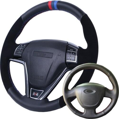 Car Steering Wheel Cover Suede Leather For Lada Granta 2011-2018/Custom Steering Wrap