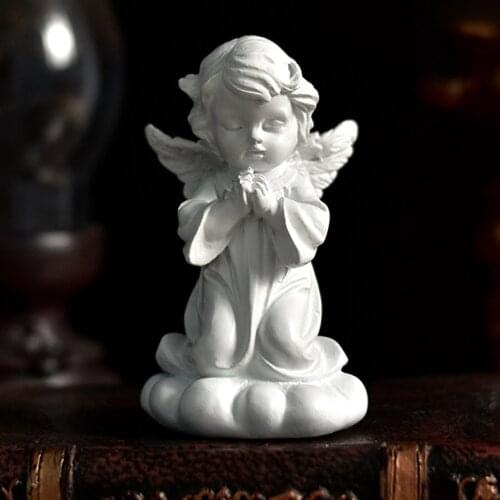 Cherub Praying Angel Statue Indoor Outdoor Figurine Home Garden Guardian Decorative Church Wings Statue Sculpture Memorial Toy