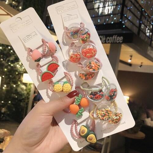 10pcs Childrens Hair Ties Girls Cartoon Elastic Hair Bands Baby Hair Accessories